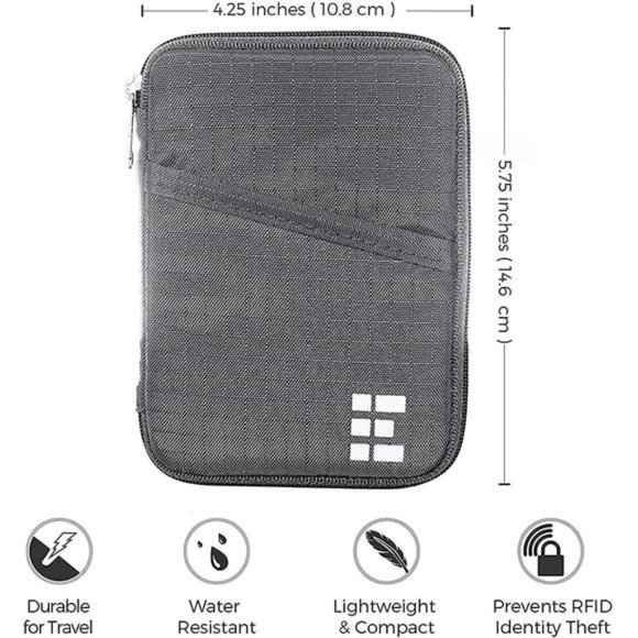 Amazon.com | Zero Grid RFID Passport Holder & Travel Wallet  Zero Grid Passport Wallet - Travel Document Holder w/ RFID Blocking